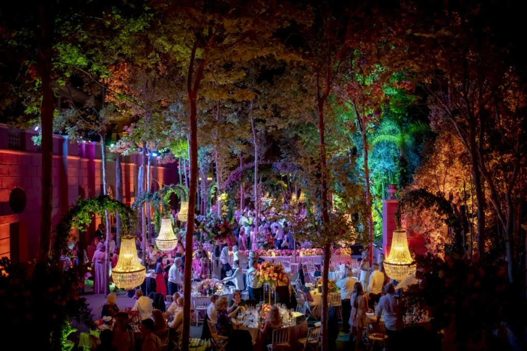 Iluminación eventos lámparas cristal Málaga